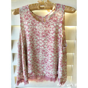 Floral Print Tank Blouse Sleeveless